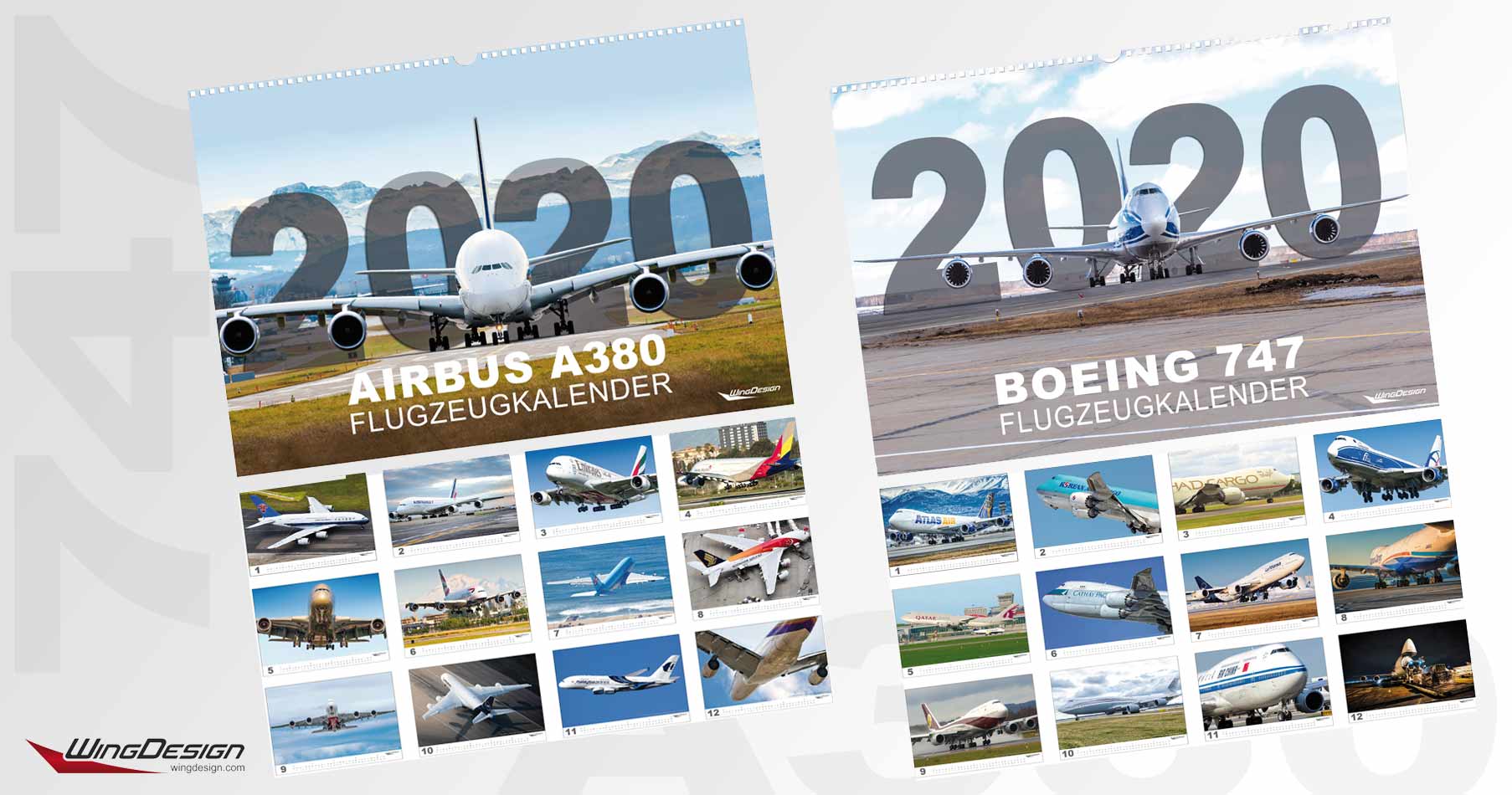 AIRBUS A380 und Boeing 747 Flugzeugkalender 2020