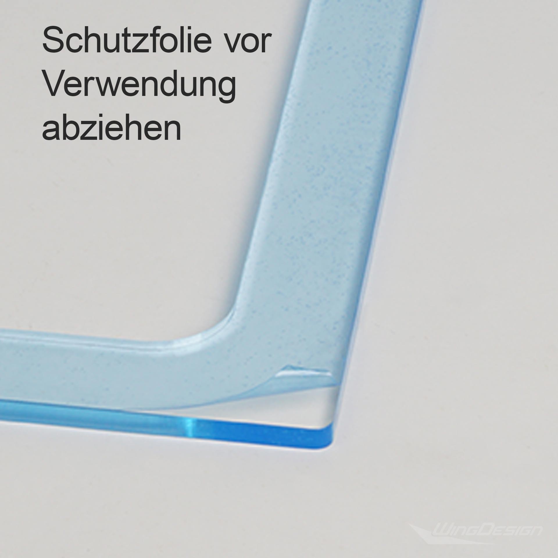 Allzweck-Beutelhalter Schutzfolienhinweis Bitte abziehen