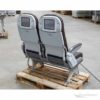 2er Flugzeugsitz Leder braun grau hinten