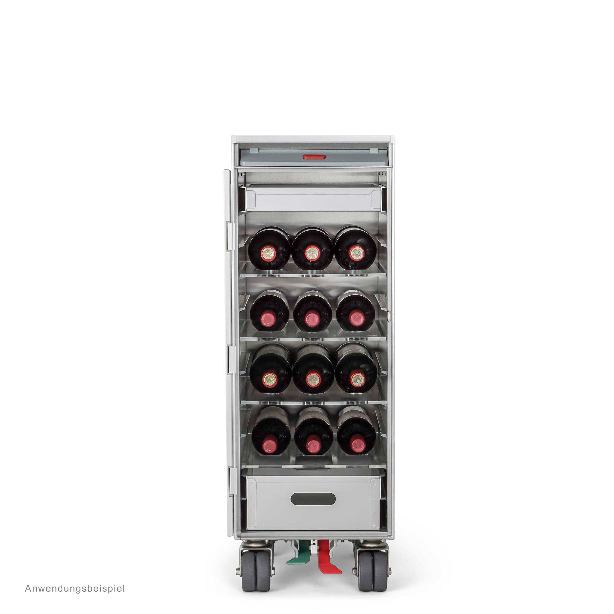 Vinothek Ausstattung eines Wingdesign Flugzeugtrolleys 86cm